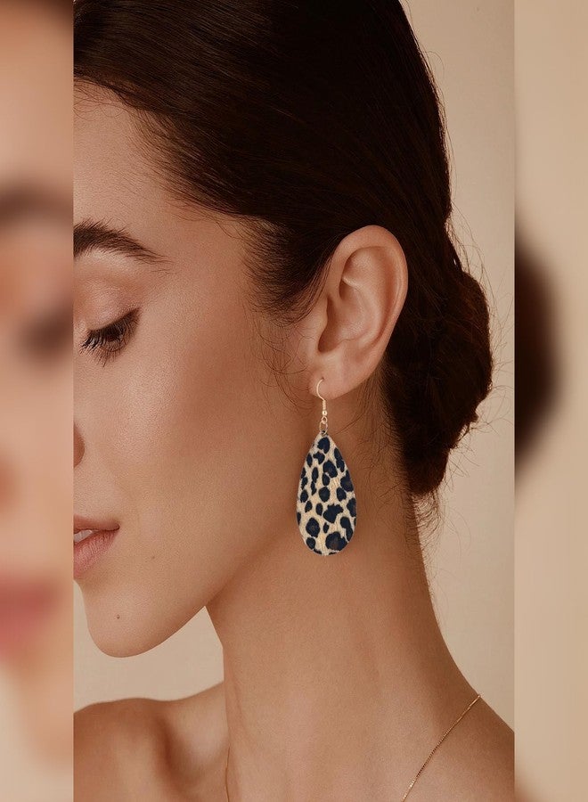 Clofiak 4 PCS Leopard Print Earrings, Faux Leather Cheetah Earrings, Lightweight PU Animal Print Earring Jewelry for Women Weddings, Parties, Ceremonies, Banquets, Gifts - Image 5